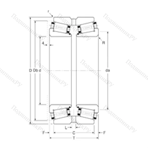 Подшипник роликовый радиально-упорный 131092X/131158XG от производителя  Gamet