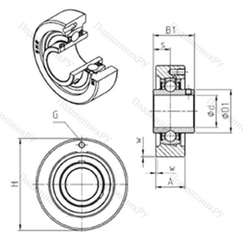 Подшипниковый узел шариковый радиальный UCC 206 от производителя  SNR