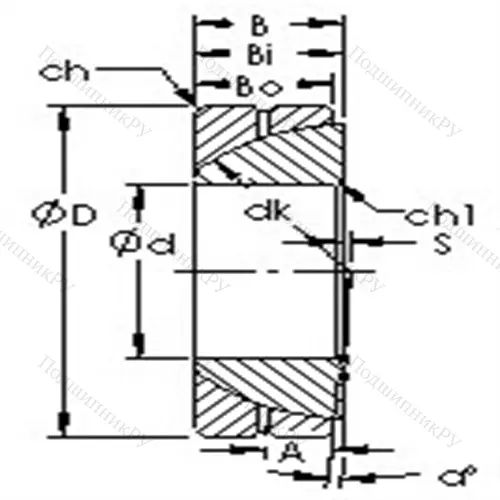 Подшипник скольжения сферический GAC 55S от производителя  AST