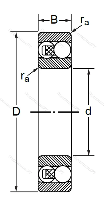 Двухрядный шариковый подшипник 1506 2RS E (2206 2RSTN) в Челябинске