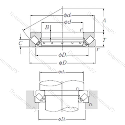Подшипник роликовый упорно-радиальный 29376 от производителя  NTN