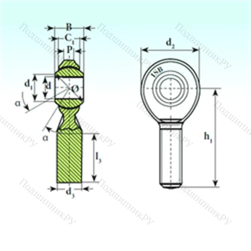 Подшипник скольжения сферический TSM.R 14.1 от производителя  ISB