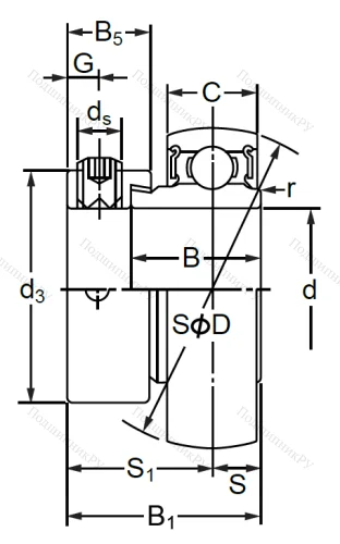 Корпусный подшипник SA 207 (AEL 207) PGOCR45ZP3 в Челябинске