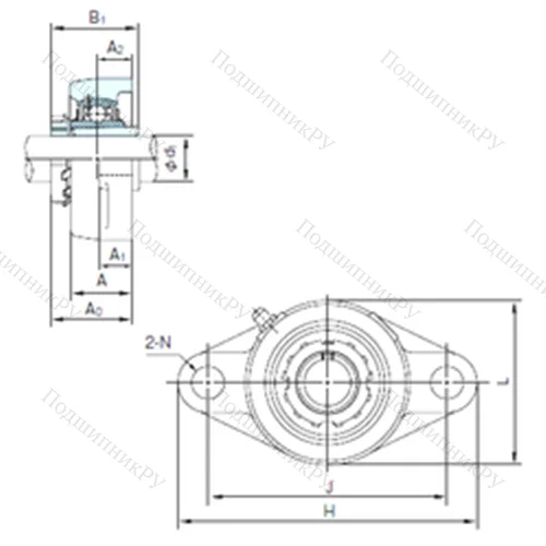 Подшипниковый узел шариковый радиальный UKFLX 07+H 2307 от производителя  NACHI