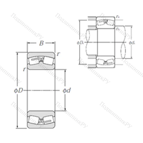 Подшипник роликовый радиальный самоцентрирующийся 23992 от производителя  NTN