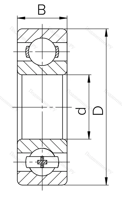 Шариковый однорядный подшипник 180308 T (6308 2RST) в Челябинске