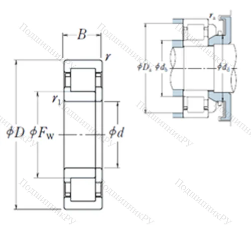 Подшипник роликовый радиальный NUP 2209 ET