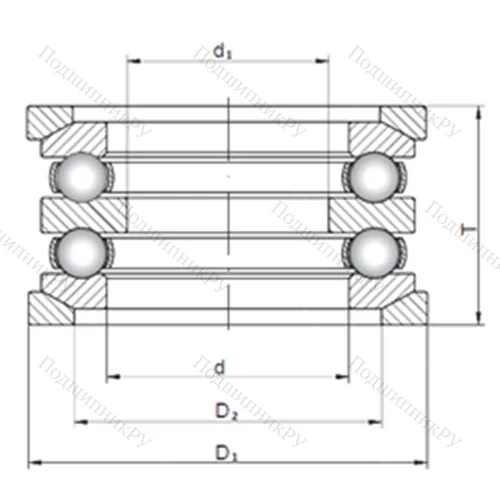 Подшипник шариковый упорный 54410U+U 410 от производителя  CX