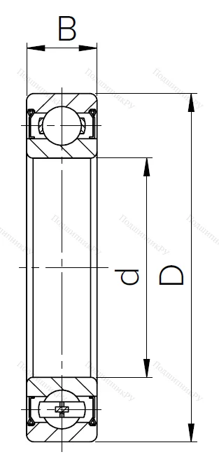 Шариковый однорядный подшипник 80110 (6010 ZZ) в Челябинске