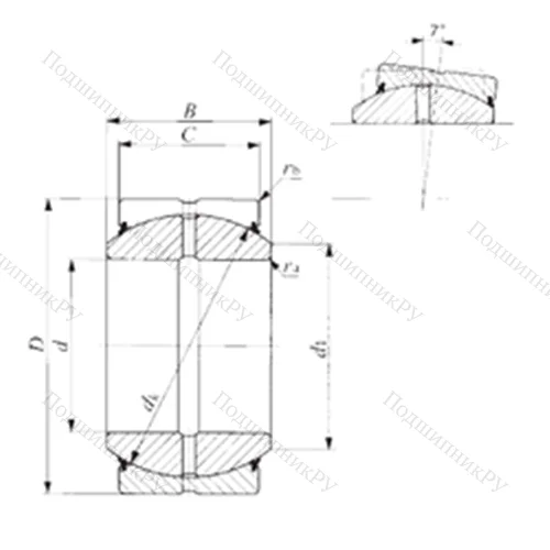 Подшипник скольжения сферический SBB 12-2RS от производителя  IKO