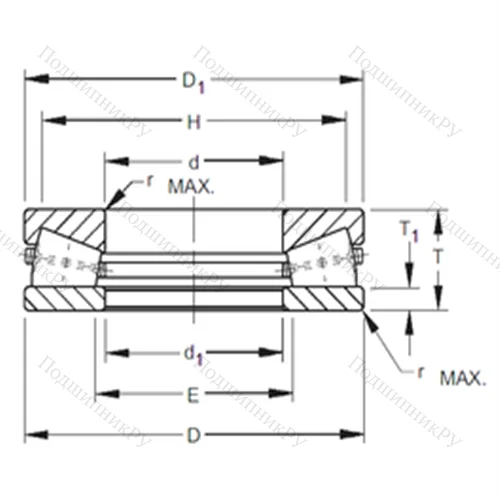 Подшипник роликовый упорный D-2864-C от производителя  TIMKEN