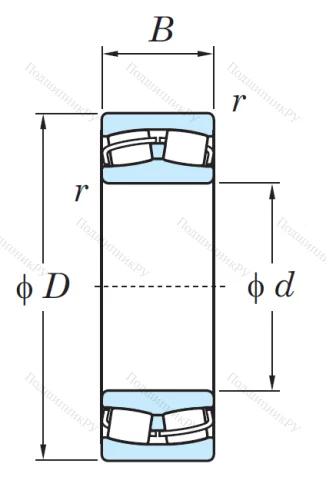 Сферический роликовый подшипник 21312 RH/RHR W 33 C 3 от производителя  KOYO