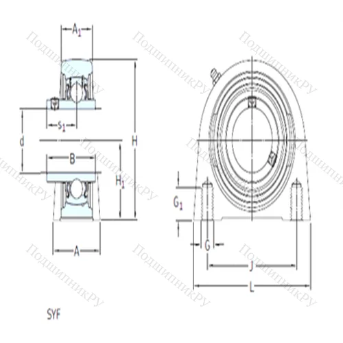 Подшипниковый узел шариковый радиальный SYF 50 FM от производителя  SKF