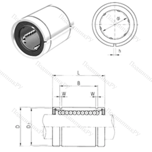Подшипник шариковый линейный LM 8SUUAJ от производителя  Samick