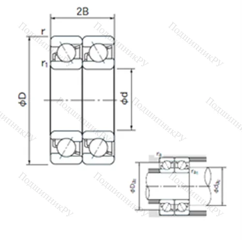 Подшипник шариковый радиально-упорный спаренный 7003CDT