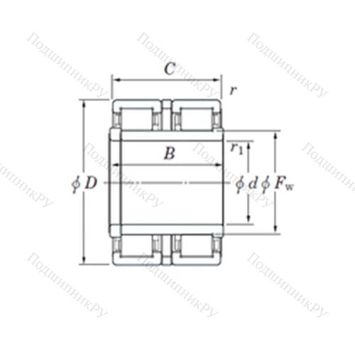 Подшипник роликовый радиальный JC 34