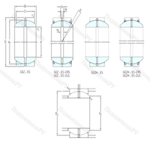 Подшипник скольжения сферический GEZ 412ES-2LS от производителя  SKF