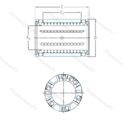 Подшипник шариковый линейный LBCR 12 A-2LS от производителя  SKF