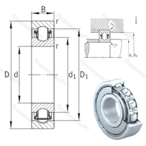 Подшипник с шариковыми роликами (ball roller) радиальный BXRE 010-2Z от производителя  INA