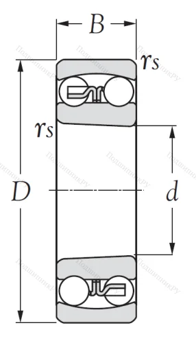 Двухрядный шариковый подшипник 1210 K от производителя  KSM