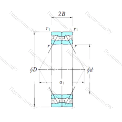 Подшипник шариковый радиально-упорный спаренный ACT 011DB