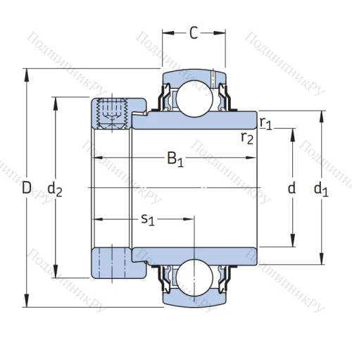 Корпусный подшипник YEL 212-2F в Челябинске