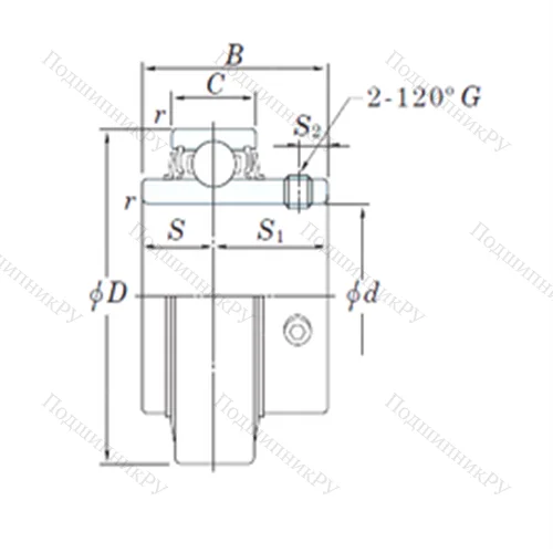 Подшипник шариковый радиальный RB 208-24