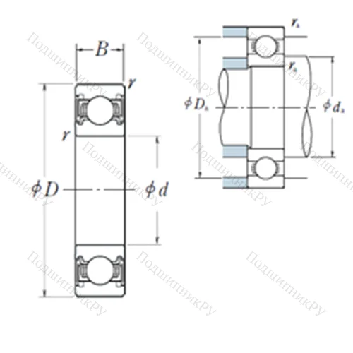 Подшипник шариковый радиальный 6904VV