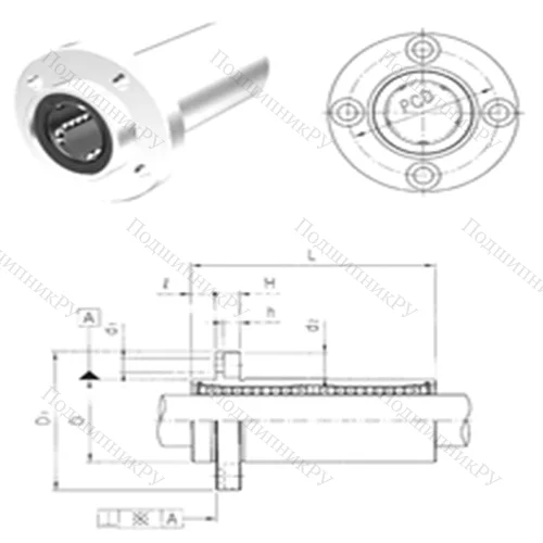 Подшипник шариковый линейный LMEFP 25LUU от производителя  Samick