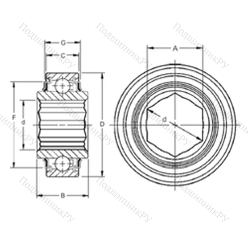 Подшипник шариковый радиальный 206KPP 3