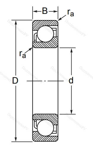 Радиально-упорный шариковый подшипник 7008 C/DT (436108 Е ГОСТ) в Челябинске