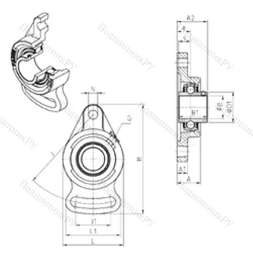 Подшипниковый узел шариковый радиальный UCFA 211 от производителя  SNR