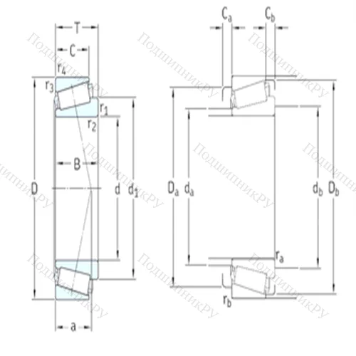 Подшипник роликовый радиально-упорный T 4DB 180 от производителя  SKF