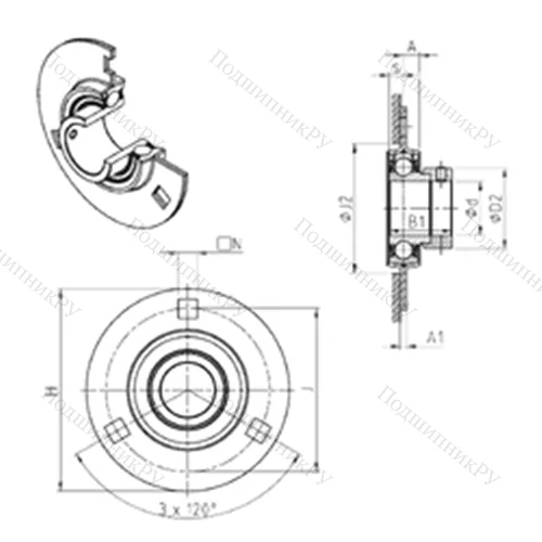 Подшипниковый узел шариковый радиальный ESPF 203 от производителя  SNR