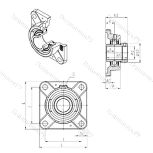 Подшипниковый узел шариковый радиальный EXFE 208 от производителя  SNR