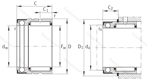 Комбинированный подшипник NX 10 Z XL от производителя  INA