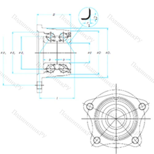 Подшипник шариковый радиально-упорный EP 30BWK 14 от производителя  NSK