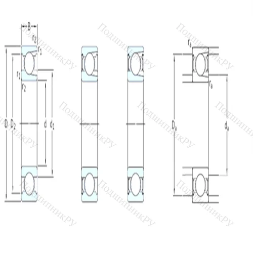 Подшипник шариковый радиальный 206-2Z от производителя  SKF
