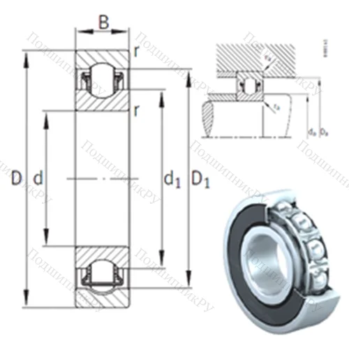 Подшипник с шариковыми роликами (ball roller) радиальный BXRE 007-2HRS