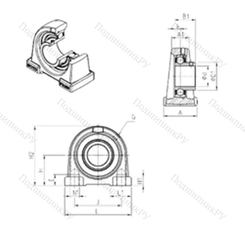 Подшипниковый узел шариковый радиальный USPAE 210 от производителя  SNR