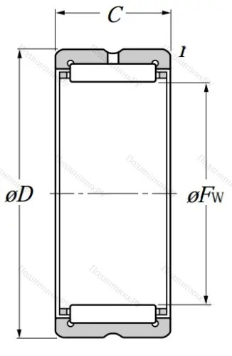 Игольчатый подшипник NK 40/30 R от производителя  NTN