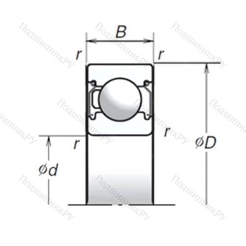 Подшипник шариковый радиальный 6208T 1XZZ