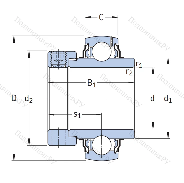 Корпусный подшипник YEL 211-2F в Челябинске