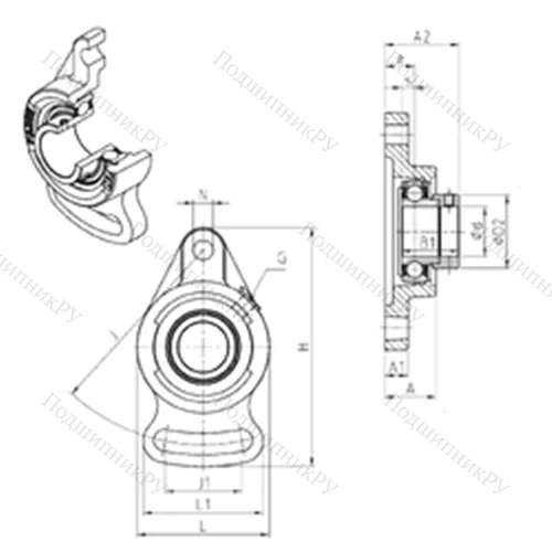 Подшипниковый узел шариковый радиальный ESFA 209 от производителя  SNR