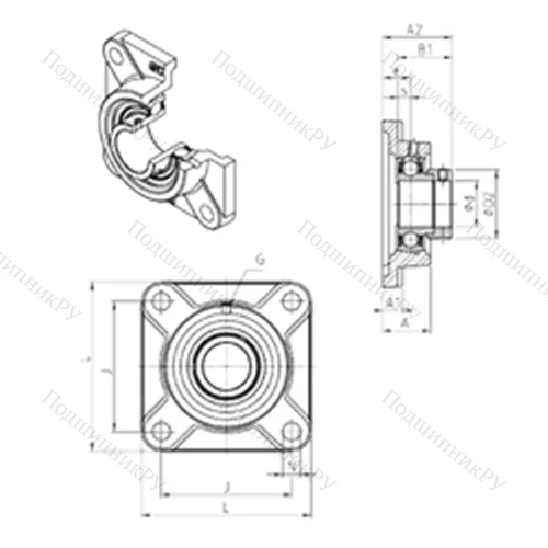 Подшипниковый узел шариковый радиальный ESF 204 от производителя  SNR