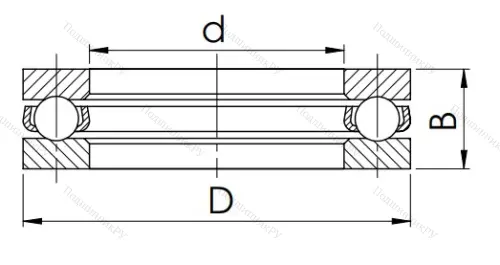 Упорный шариковый подшипник 8305 (51305) в Челябинске