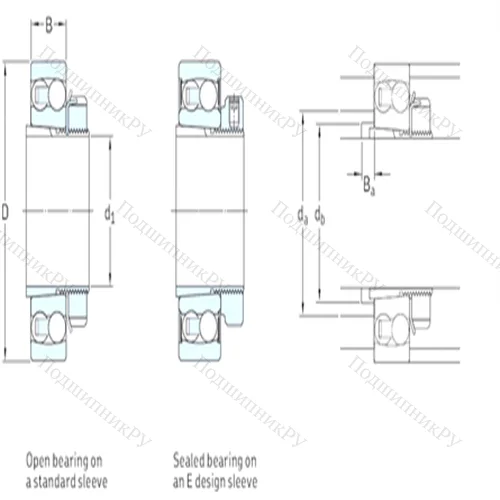 Подшипник шариковый радиальный самоцентрирующийся 2211E-2RS 1KTN 9+H 311E от производителя  SKF
