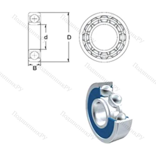 Подшипник шариковый радиальный 1604-2RS от производителя  ZEN