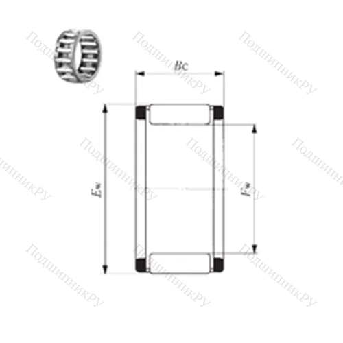 Подшипник игольчатый радиальный KT 243016 EG