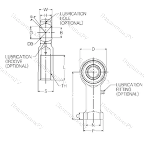 Подшипник скольжения сферический HR 16 от производителя  NMB